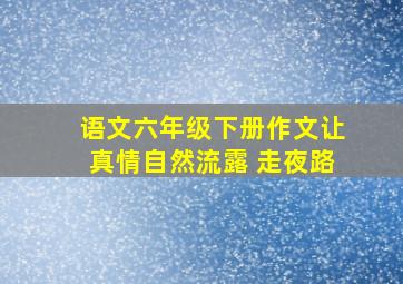 语文六年级下册作文让真情自然流露 走夜路